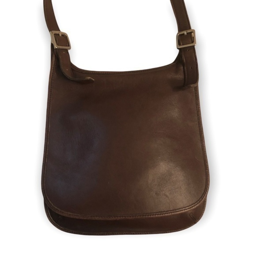 Coach vintage brown leather slim hippie bag 9131 made in Costa Rica